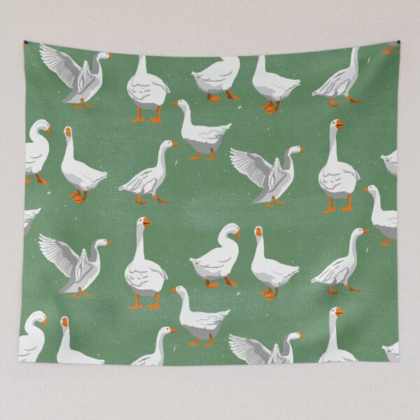 Item preview, Gaggle of geese on green designed and sold by Quick Brown Fox Canada.