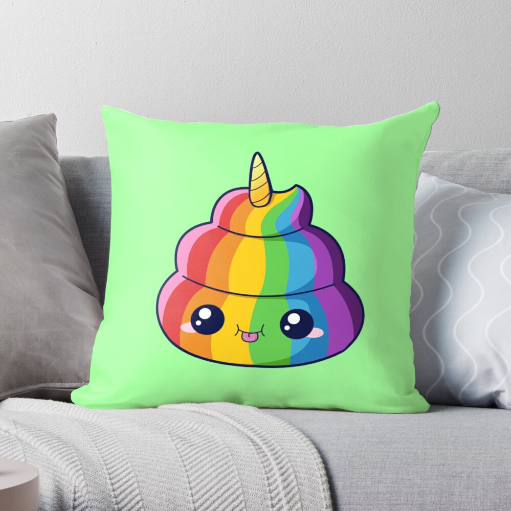 Poop shop unicorn pillow