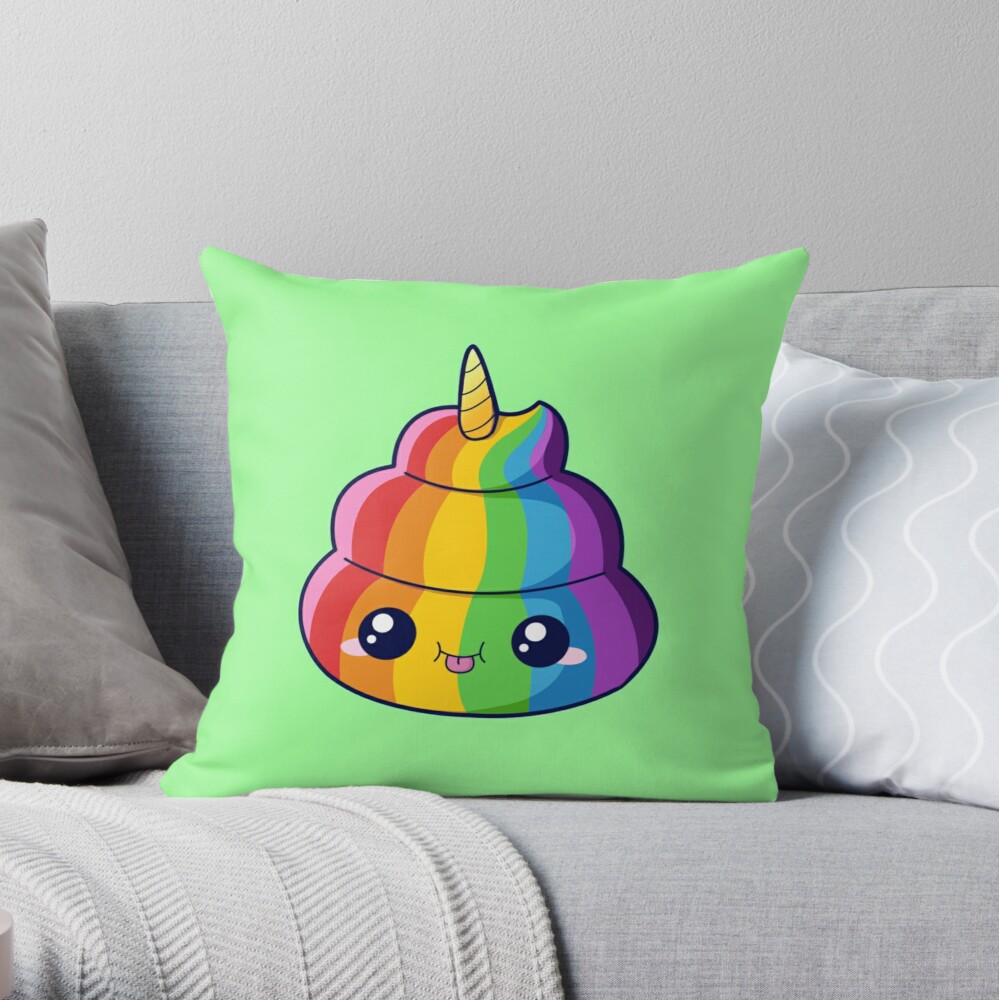 Rainbow poop pillow best sale