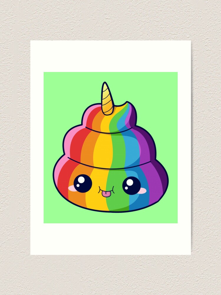 "Chibi Rainbow Unicorn Poop Emoji" Art Print By Chibilove | Redbubble