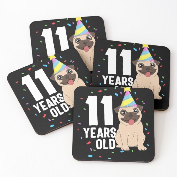 Item preview, 11 Years Old Birthday Pug Dog Lover Party 11th Birthday Kid designed and sold by IanSummer53.