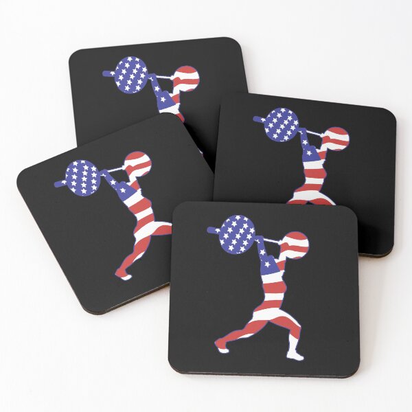 Item preview, Weightlifting Clean and Jerk USA FLAG  designed and sold by SusanaDesigns.