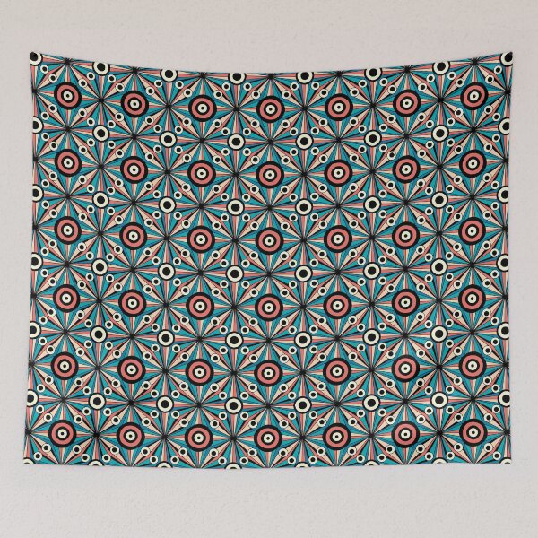 Item preview, Art Deco Psychedelic Circles Stars lines  20s 30s Retro designed and sold by NoMatterLab.