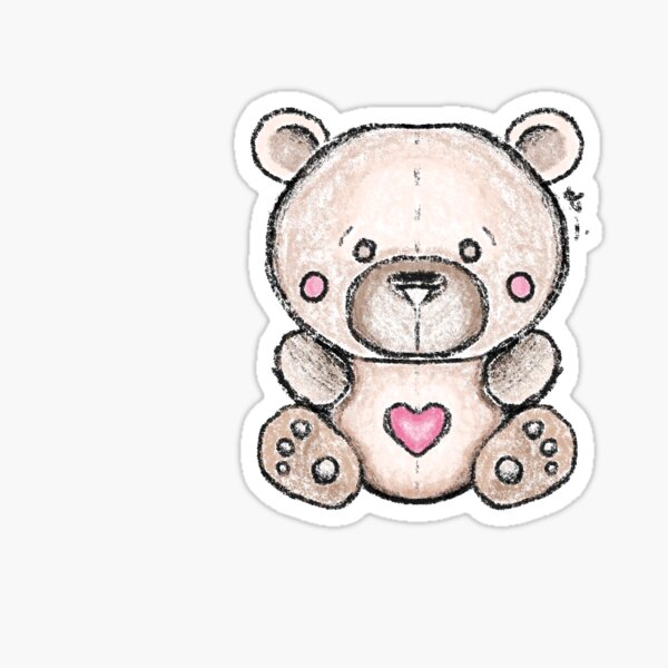 Heart Teddy Bear Sticker By Averiprice Redbubble