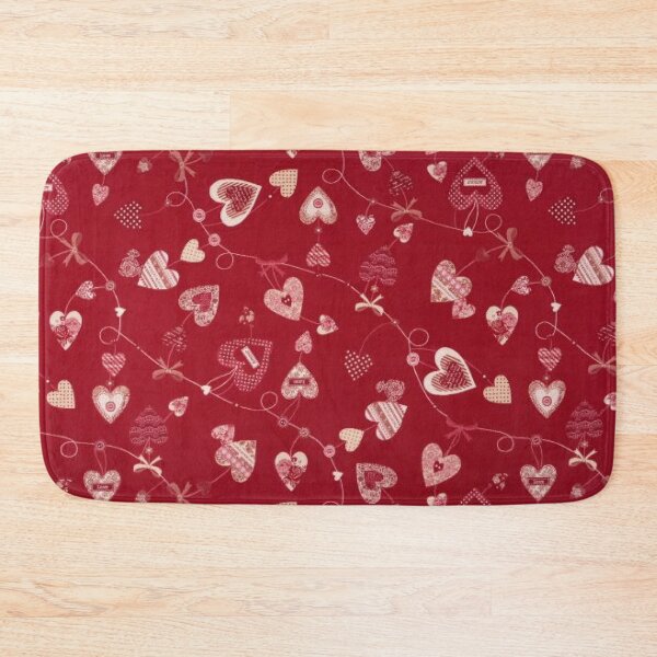Item preview, Furnishing jacquard, hearts, red-cream designed and sold by jwebmarket.
