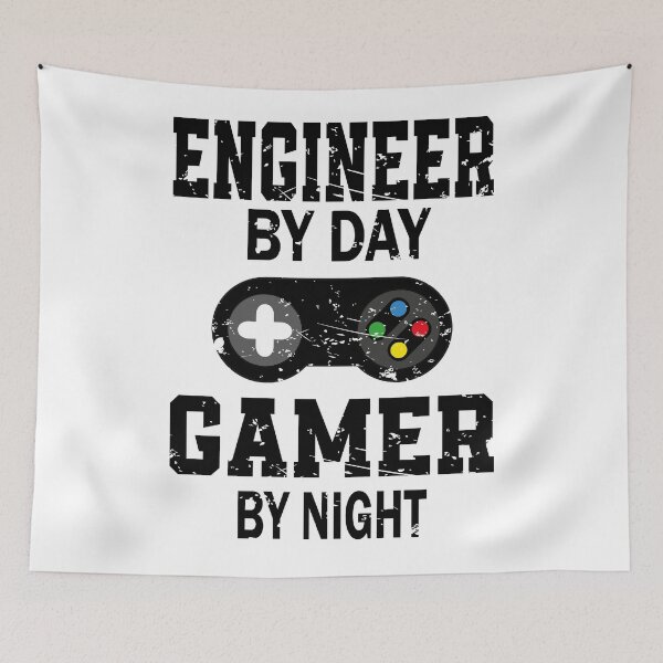 Item preview, Engineer by day gamer by night designed and sold by YAHIA-14.