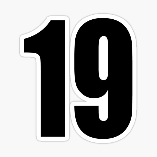 19 number nineteen number back number | Sticker