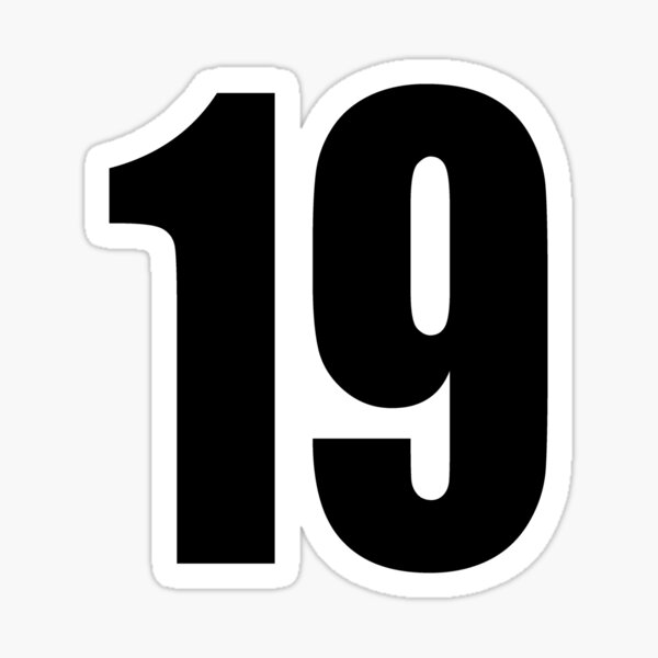 19 number nineteen number back number Sticker by GeogDesigns