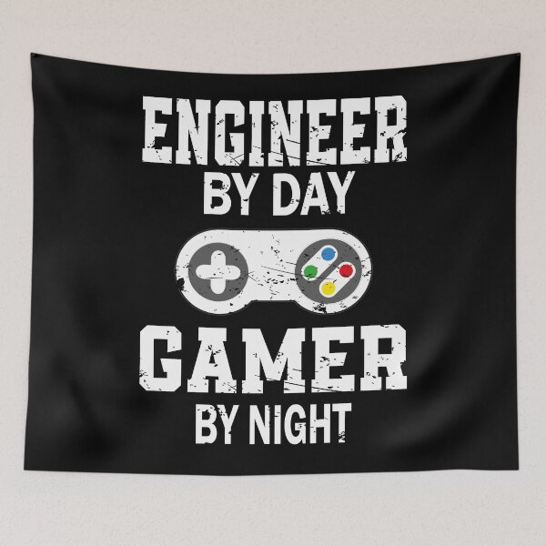 Item preview, Engineer by day gamer by night designed and sold by YAHIA-14.