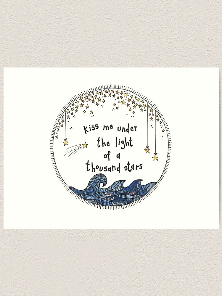 Kiss me Under the stars, song lyrics Art Print
