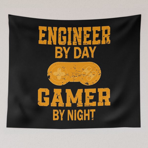 Item preview, Engineer by day gamer by night designed and sold by YAHIA-14.