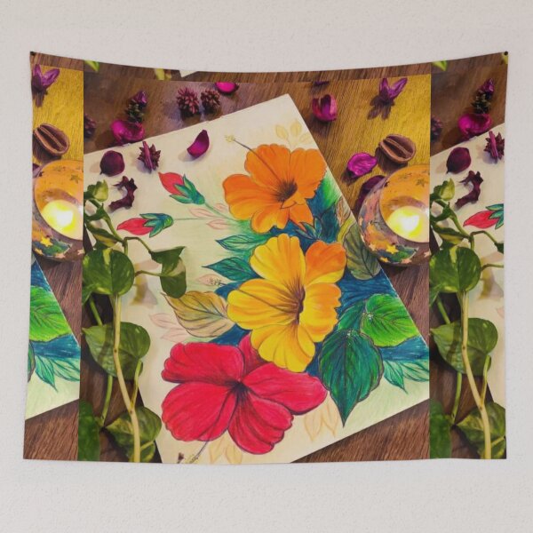 Item preview, Natural flowers with water colors  designed and sold by Hamaridukaan.