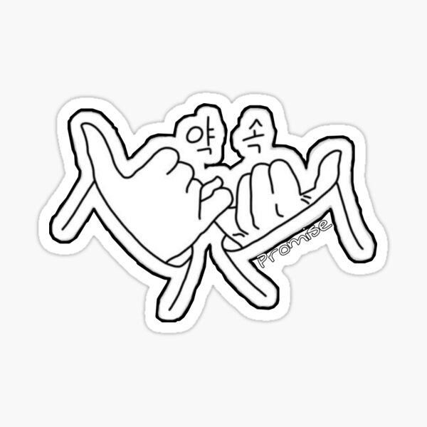"Korean Word Promise 약속" Sticker for Sale by BuyKoreanStyle Redbubble
