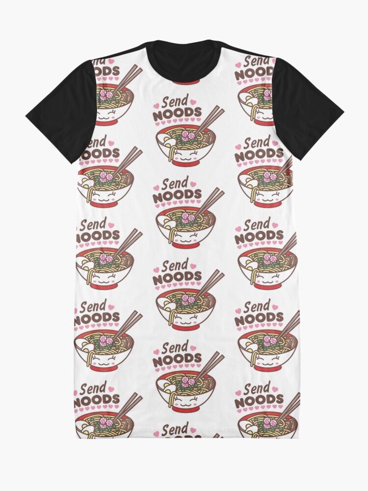 Send Noods Meme Funny Kawaii Ramen Noodle Bowl Graphic T Shirt Dress