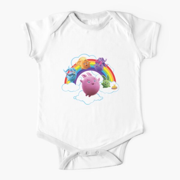 Sunny Bunnies - Rainbow Bunnies Short Sleeve Baby One-Piece