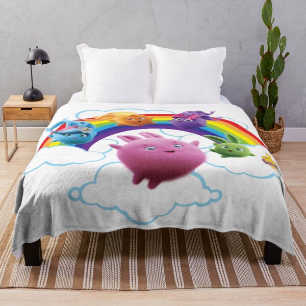 Sunny Bunnies - Rainbow Bunnies Throw Blanket
