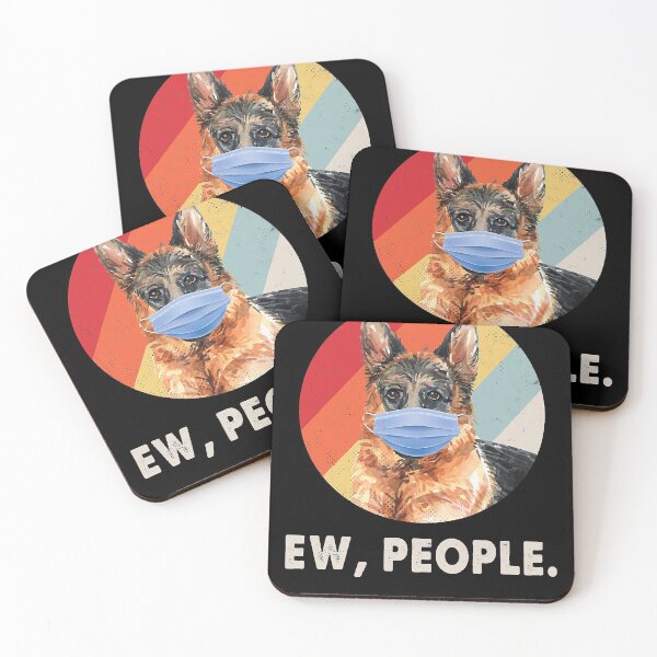Item preview, Ew People German Shepherd Dog Wearing Face Mask Retro designed and sold by IanSummer53.