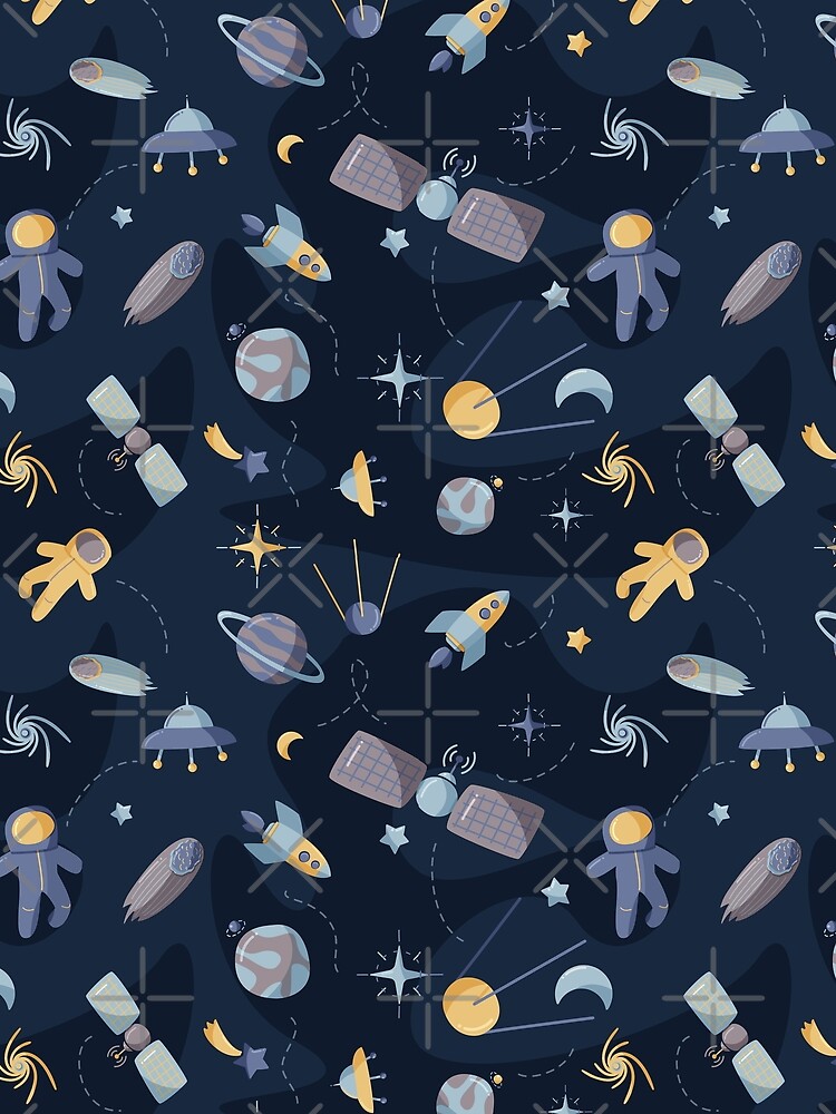 Thumbnail 3 of 3, Scarf, Floating Astronauts In Space Pattern designed and sold by SwePattern.
