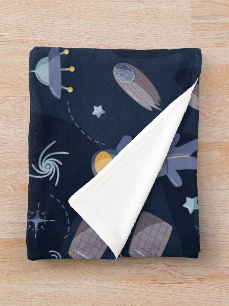 Thumbnail 3 of 6, Throw Blanket, Floating Astronauts In Space Pattern designed and sold by SwePattern.