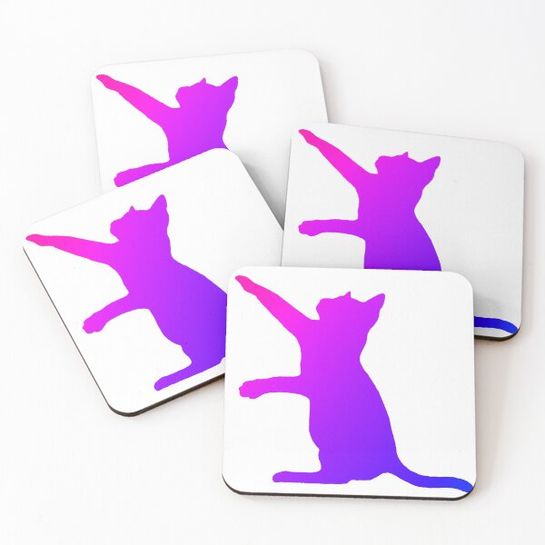 Artikelvorschau, Cat Silhouette Standing - Lila bis Pink entworfen und verkauft von mikaylawiser.