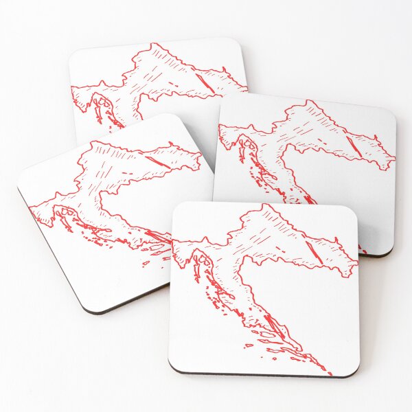 Item preview, Red Map of Croatia designed and sold by designsbydiana7.