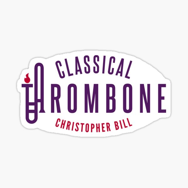 Classical Trombone Full Color Logo Sticker