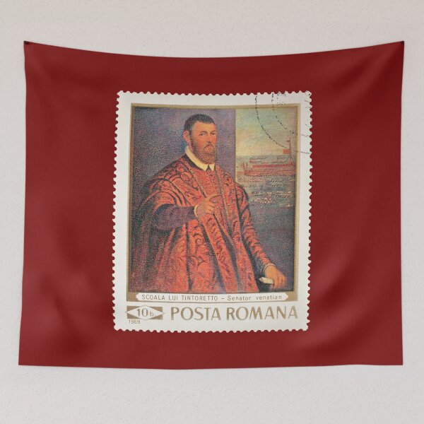 Item preview, Senator Venetian - Scoala Lui Tintoretto Painting 1969 Vintage Stamp designed and sold by StampCollection.