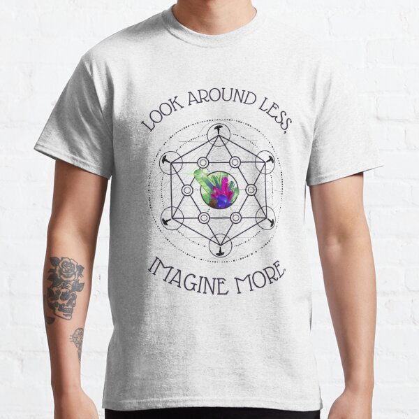Metatron's cube with crystals and mushrooms Classic T-Shirt