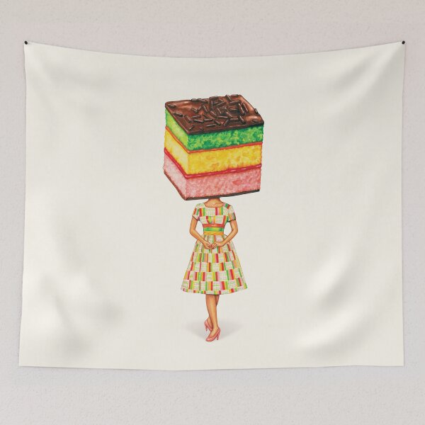 Item preview, Cake Head Pin-Up: Italian Rainbow Cookie designed and sold by Kelly  Gilleran.