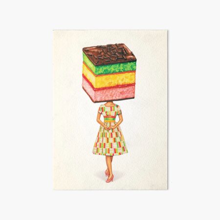Cake Head Pin-Up: Galleta arcoíris italiana Lámina rígida