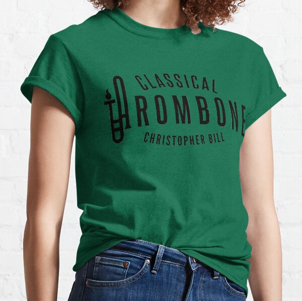 Classical Trombone Full Black Logo Classic T-Shirt