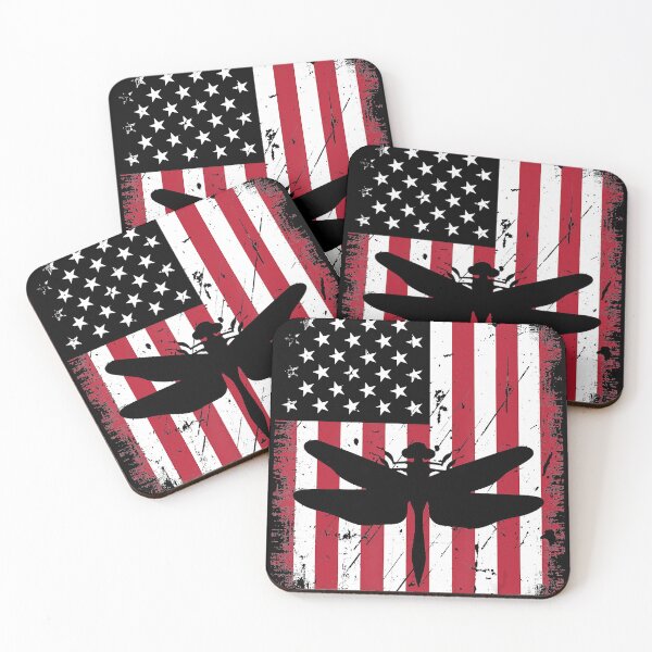 Item preview, Retro Vintage Dragonfly American Flag 4th Of July USA designed and sold by CharlotteHicks.