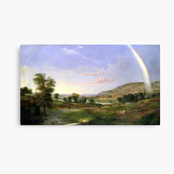 Paisaje de Robert S. Duncanson con arco iris Lienzo