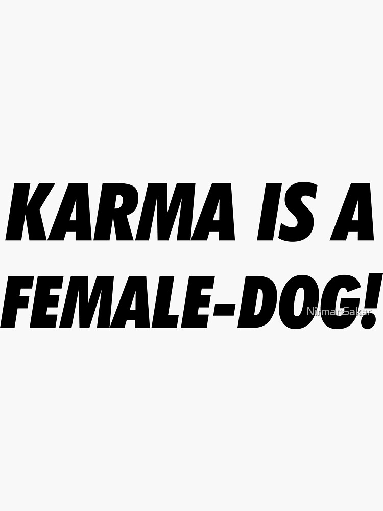 "karma is a bitch" Sticker for Sale by NirmanSakar Redbubble