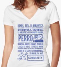 La Biblioteca Rap - Community Women's Fitted V-Neck T-Shirt