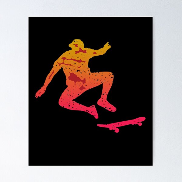 Item preview, Vintage Skateboarder Colorful Silhouette Birthday Gift designed and sold by GBDesigner.