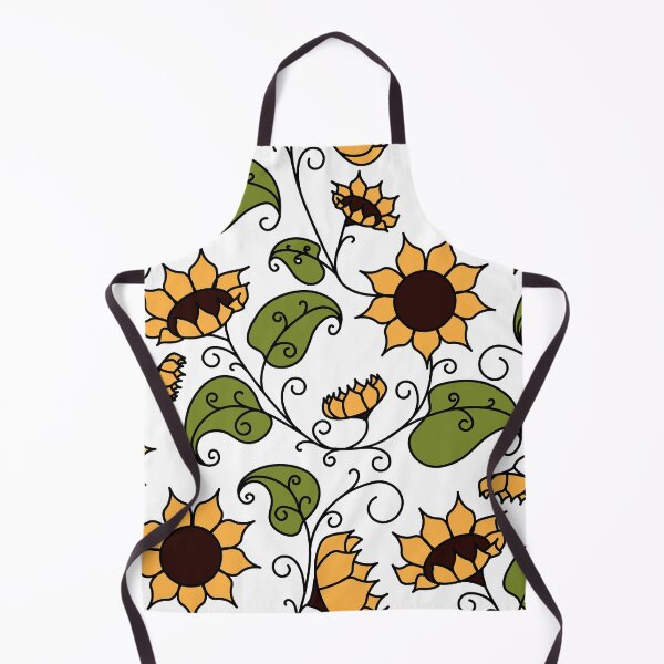 Item preview, Cute Girly Hand Drawn Yellow Sunflowers Green Leaves White designed and sold by tsuttles.