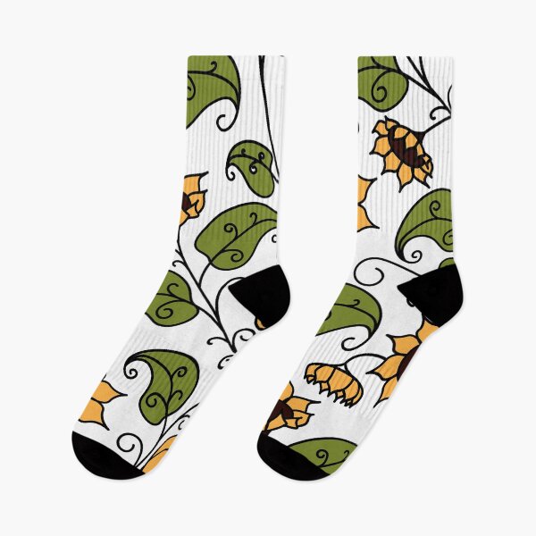Item preview, Cute Girly Hand Drawn Yellow Sunflowers Green Leaves White designed and sold by tsuttles.