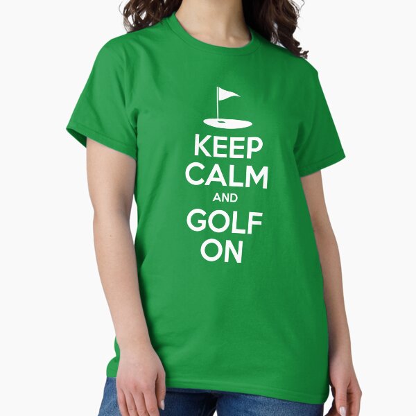 Vista previa del artículo con la obra «Mantenga la calma y juegue al golf», diseñado y vendido por jaycartoonist.