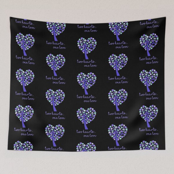 Item preview, Two Hearts...One Love - Purple on Black designed and sold by PawsitiveMum.