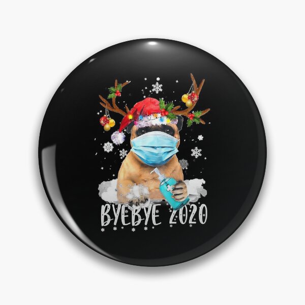 Item preview, Funny Pug Christmas Reindeer Face Mask Bye Bye 2020 Xmas Dog designed and sold by IanSummer53.