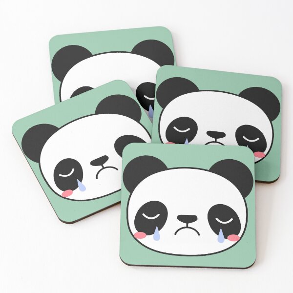 Item preview, Sad Panda Face (Green) designed and sold by Hedda Young.