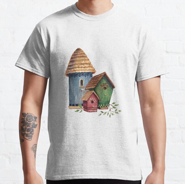 brown and green bird house art, , Fairy tale castle transparent background PNG clipart Classic T-Shirt