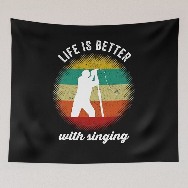 Item preview, Life is better with singing Retro #Whitetext designed and sold by Happy-PrintZ.