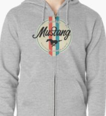 Sudadera con capucha y cremallera Mustang retro