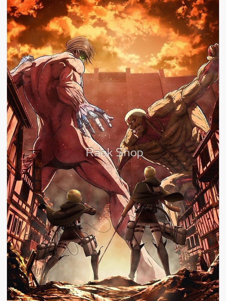 "Eren vs Reiner - Attack on Titan" Poster for Sale by Emerson4522