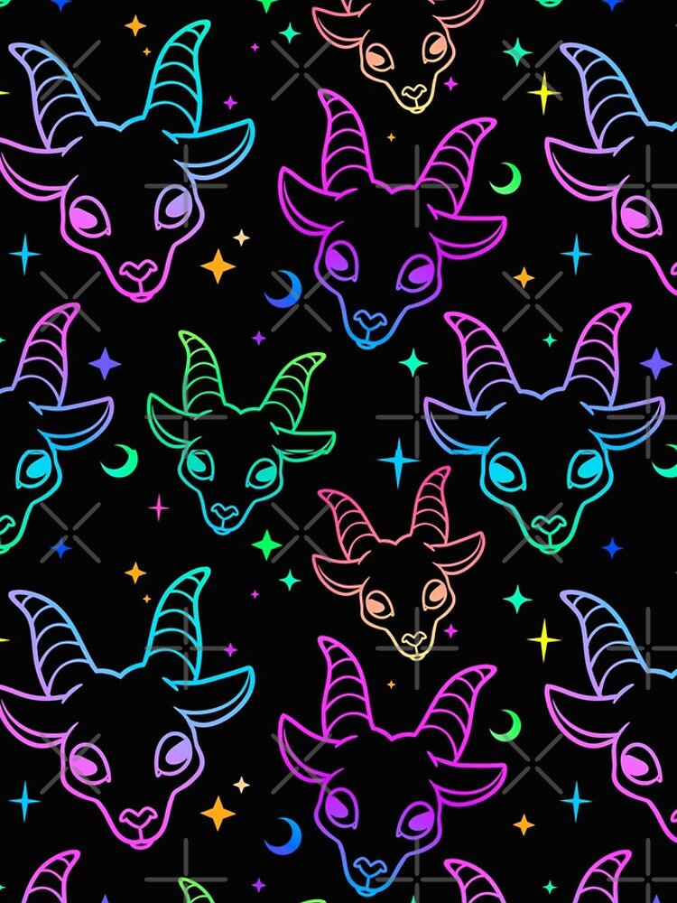 Imagen 4 de 4, Funda de iPhone con la obra Little Baphomet / Pastel Goth / Kawaii Pastel / Creepy Cute / / Negro y rosa / Calaveras y murciélagos, diseñada y vendida por TheNakednun.