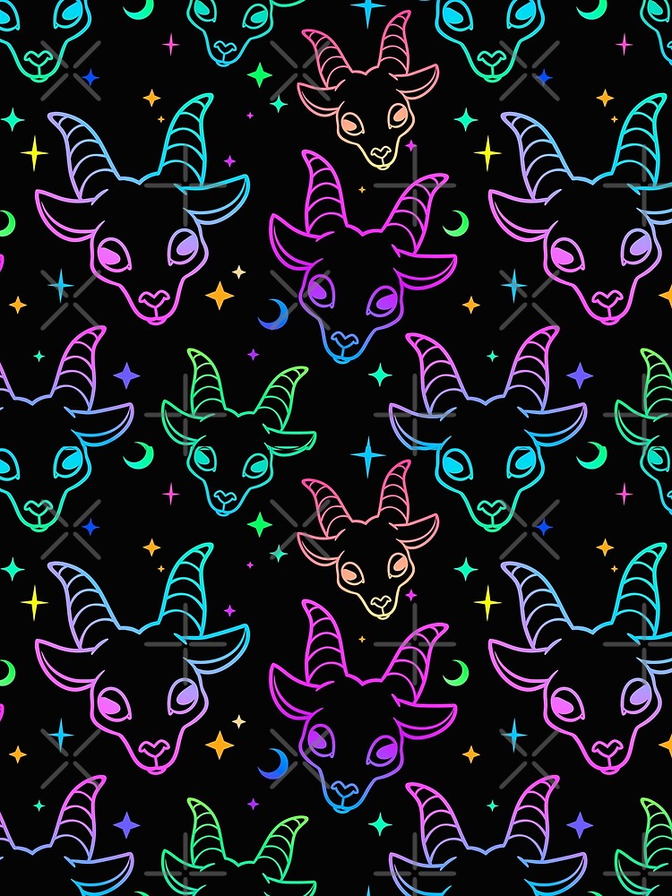 Imagen 6 de 6, Blusa sin mangas con la obra Little Baphomet / Pastel Goth / Kawaii Pastel / Creepy Cute / / Negro y rosa / Calaveras y murciélagos, diseñada y vendida por TheNakednun.