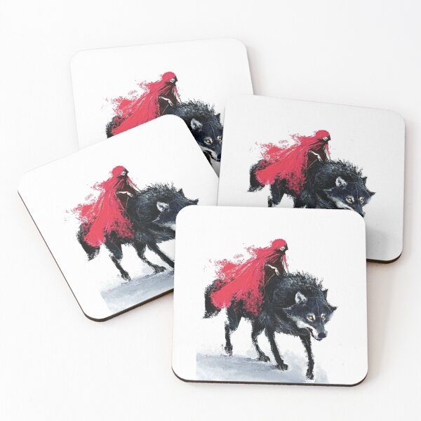 Item preview, red riding hood riding wolf illustration, Big Bad Wolf Little Red Riding Hood Gray wolf Drawing Art, Fairy tale little red hat illustration transparent background PNG clipart designed and sold by Halalolo.