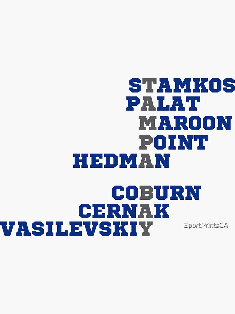 "Tampa Bay Lightning 20202021 Roster" Sticker by SportPrintsCA Redbubble